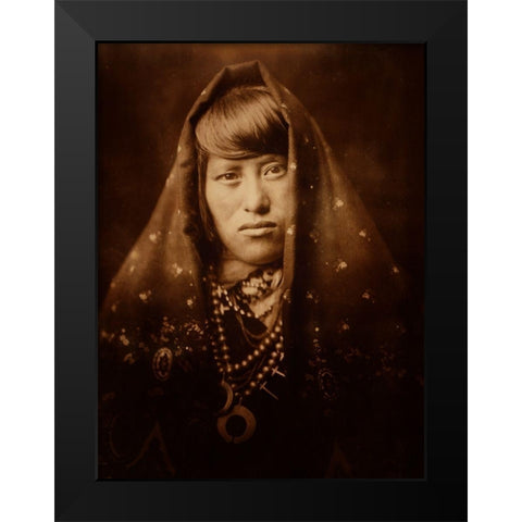 Acoma woman, ca. 1905 Black Modern Wood Framed Art Print by Curtis, Edward