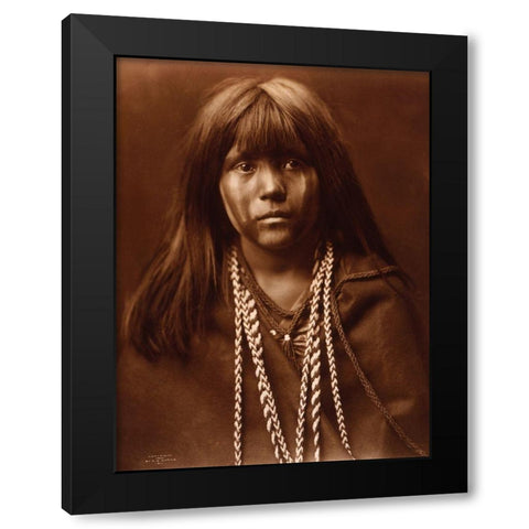Mosa, Mohave girl, 1903 Black Modern Wood Framed Art Print with Double Matting by Curtis, Edward