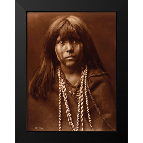 Mosa, Mohave girl, 1903 Black Modern Wood Framed Art Print by Curtis, Edward