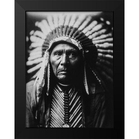 Three Horses Black and White Black Modern Wood Framed Art Print by Curtis, Edward