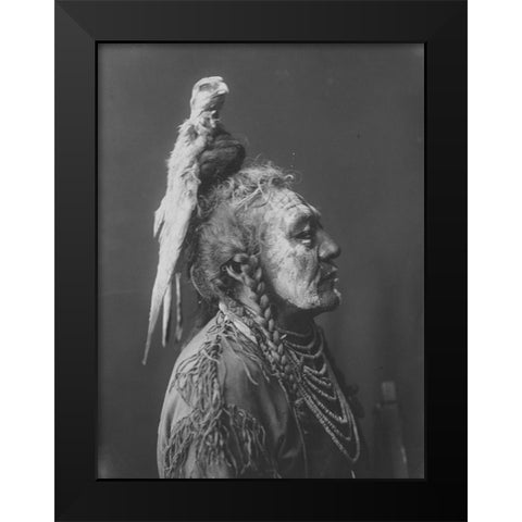Two Whistles, Apsaroke Black Modern Wood Framed Art Print by Curtis, Edward