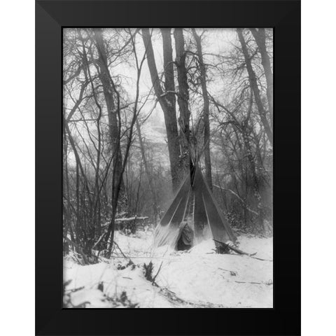 In the forest Black Modern Wood Framed Art Print by Curtis, Edward