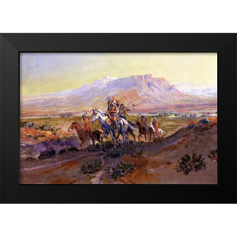 The Forked Trail Black Modern Wood Framed Art Print by Russell, Charles Marion
