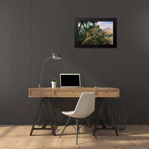Plunder on the Horizon Black Modern Wood Framed Art Print by Russell, Charles Marion