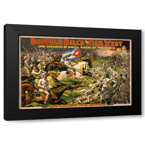 A squad of genuine Cuban insurgents Black Modern Wood Framed Art Print with Double Matting by Buffalo Bills Wild West Show Poster