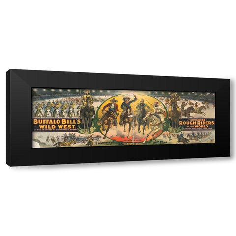 The Show of Shows Black Modern Wood Framed Art Print by Buffalo Bills Wild West Show Poster