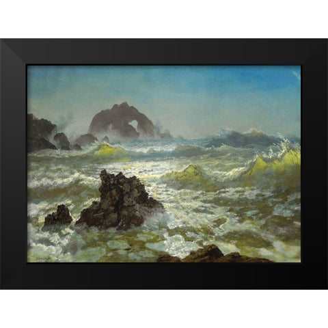 Seal Rock, California Black Modern Wood Framed Art Print by Bierstadt, Albert