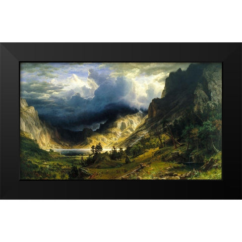 A Storm in the Rocky Mountains, Mt. Rosalie Black Modern Wood Framed Art Print by Bierstadt, Albert