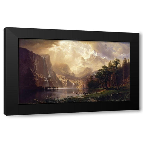 Among the Sierra Nevada, California Black Modern Wood Framed Art Print with Double Matting by Bierstadt, Albert