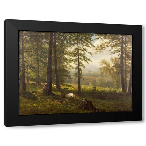 View to a Clearing Black Modern Wood Framed Art Print by Bierstadt, Albert