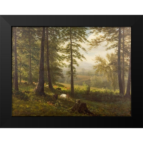 View to a Clearing Black Modern Wood Framed Art Print by Bierstadt, Albert