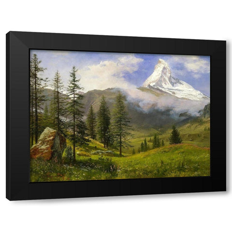 The Matterhorn Black Modern Wood Framed Art Print with Double Matting by Bierstadt, Albert