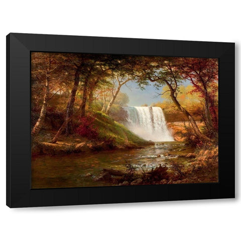 Minnehaha Falls Black Modern Wood Framed Art Print with Double Matting by Bierstadt, Albert