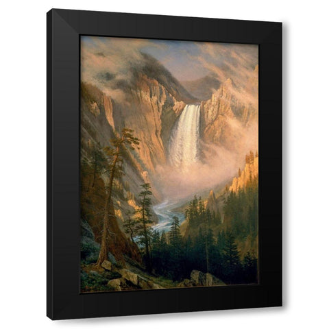Yellowstone Falls Black Modern Wood Framed Art Print by Bierstadt, Albert