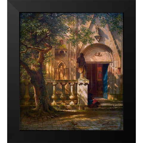 Sunlight and Shadow Black Modern Wood Framed Art Print by Bierstadt, Albert