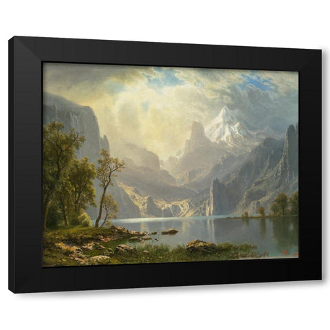 In the Sierras, Lake Tahoe Black Modern Wood Framed Art Print with Double Matting by Bierstadt, Albert