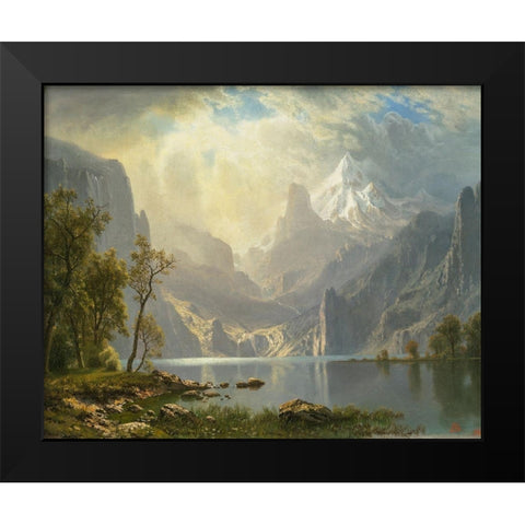 In the Sierras, Lake Tahoe Black Modern Wood Framed Art Print by Bierstadt, Albert