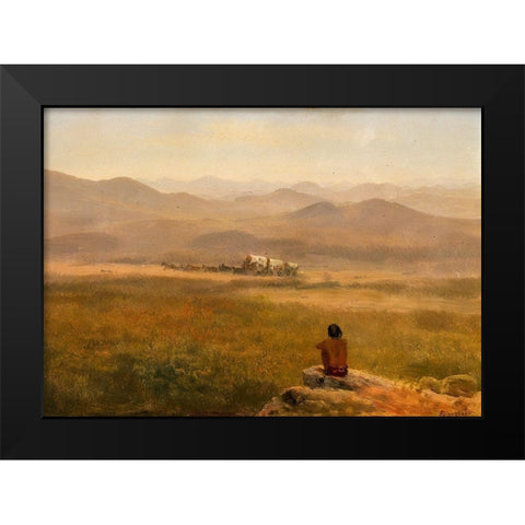 The Lookout Black Modern Wood Framed Art Print by Bierstadt, Albert