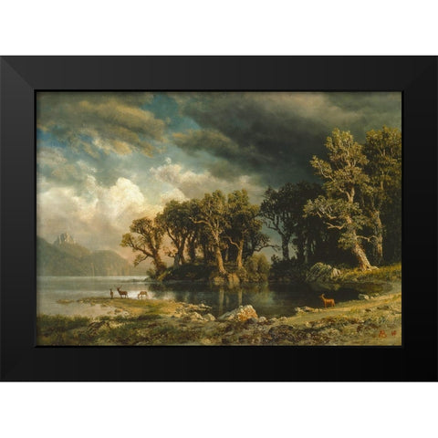 The coming storm Black Modern Wood Framed Art Print by Bierstadt, Albert