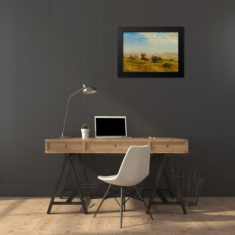 The Wild West Black Modern Wood Framed Art Print by Bierstadt, Albert