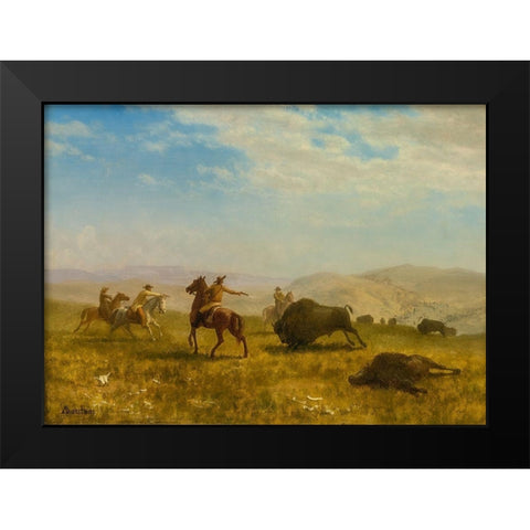 The Wild West Black Modern Wood Framed Art Print by Bierstadt, Albert