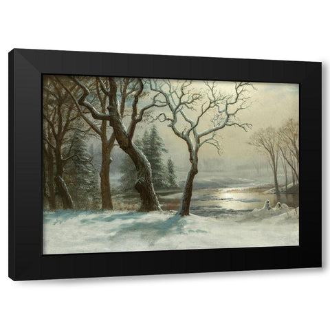Winter in Yosemite Black Modern Wood Framed Art Print with Double Matting by Bierstadt, Albert
