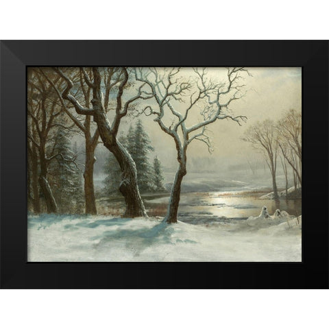 Winter in Yosemite Black Modern Wood Framed Art Print by Bierstadt, Albert