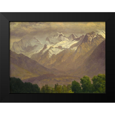 In the High Mountains Black Modern Wood Framed Art Print by Bierstadt, Albert