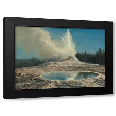 Geyser, Yellowstone Park Black Modern Wood Framed Art Print with Double Matting by Bierstadt, Albert