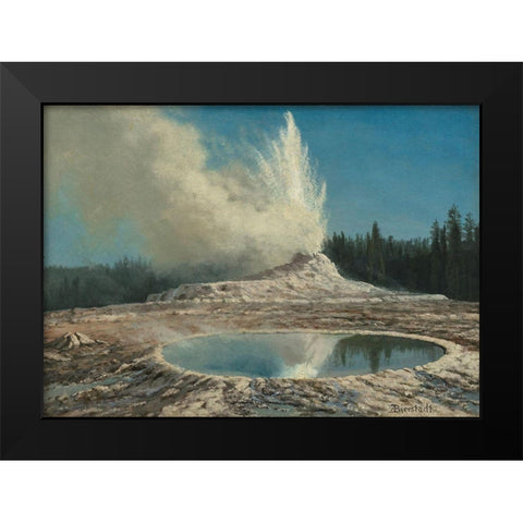 Geyser, Yellowstone Park Black Modern Wood Framed Art Print by Bierstadt, Albert