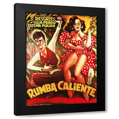 Mexican Movie Poster Rumba Caliente Black Modern Wood Framed Art Print with Double Matting by Garcia Cabral, Ernesto