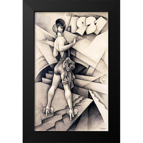 Mexican Magazine Cover 1931 Black Modern Wood Framed Art Print by Garcia Cabral, Ernesto