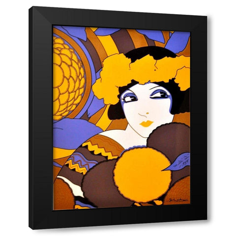 Mexican Magazine Cover 1920 Art Deco Black Modern Wood Framed Art Print with Double Matting by Garcia Cabral, Ernesto