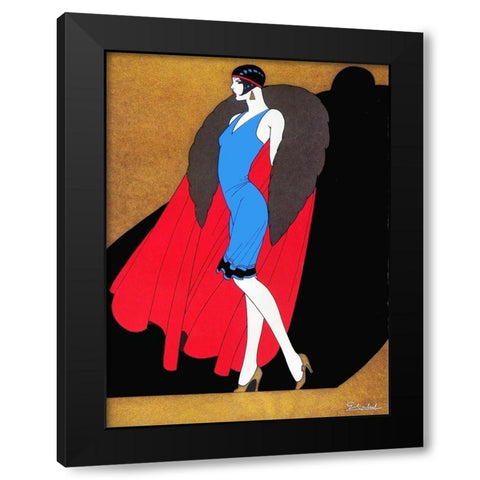 Mexican Magazine Cover 1920 Fashion Black Modern Wood Framed Art Print by Garcia Cabral, Ernesto