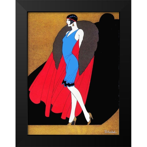 Mexican Magazine Cover 1920 Fashion Black Modern Wood Framed Art Print by Garcia Cabral, Ernesto