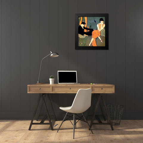 Mexican Magazine Cover 1920 Boredom Black Modern Wood Framed Art Print by Garcia Cabral, Ernesto