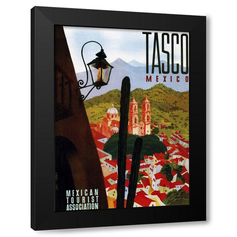 Tasco Mexico Travel Poster Black Modern Wood Framed Art Print with Double Matting by Vintage Mexico Travel Poster