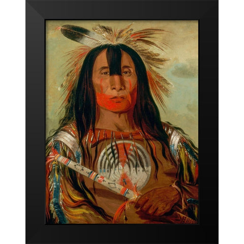 Buffalo Bulls Back Fat Black Modern Wood Framed Art Print by Catlin, George