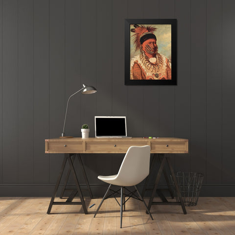 The White Cloud, Head Chief of the Iowas Black Modern Wood Framed Art Print by Catlin, George