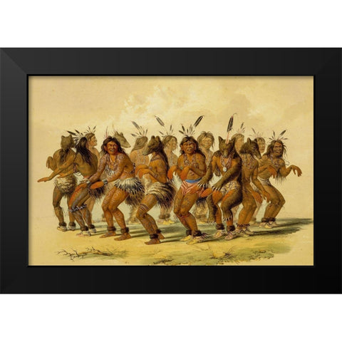 The Bear Dance Black Modern Wood Framed Art Print by Catlin, George