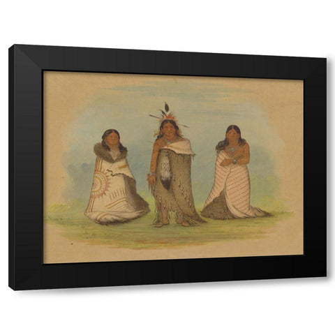 Puncah Indians, 1861 Black Modern Wood Framed Art Print by Catlin, George