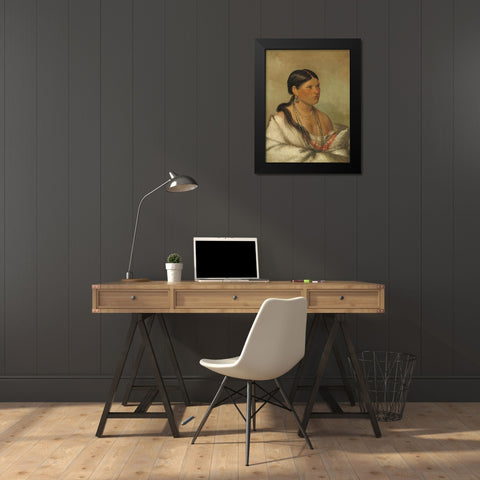 The Female Eagle - Shawano Black Modern Wood Framed Art Print by Catlin, George