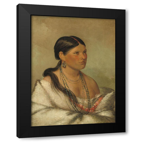 The Female Eagle - Shawano Black Modern Wood Framed Art Print with Double Matting by Catlin, George
