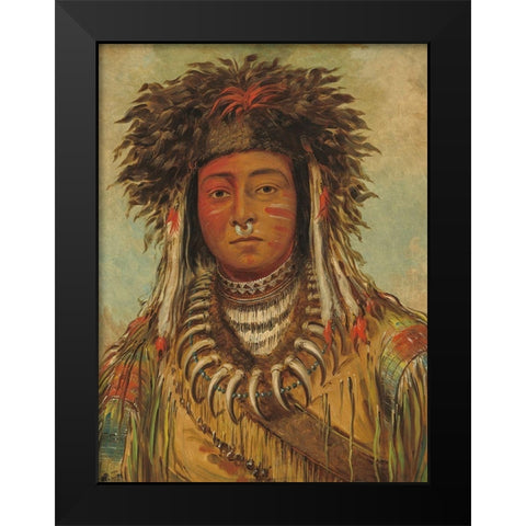 Boy Chief - Ojibbeway Black Modern Wood Framed Art Print by Catlin, George