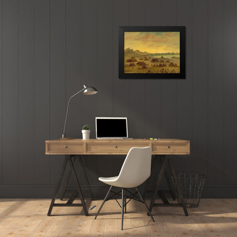 An Apachee Village, 1855-1869 Black Modern Wood Framed Art Print by Catlin, George