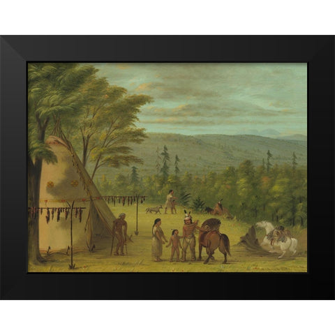 The Cheyenne Brothers Starting on Their Fall Hunt Black Modern Wood Framed Art Print by Catlin, George