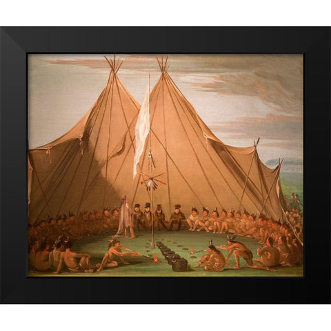Sioux Dog FeastÂ  Black Modern Wood Framed Art Print by Catlin, George