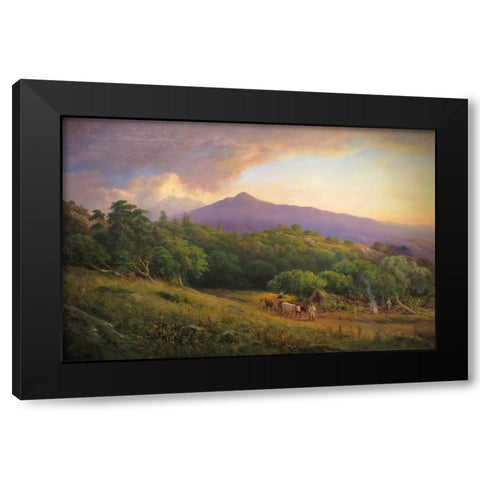 A Broadside of Mount Tamalpais Black Modern Wood Framed Art Print with Double Matting by Keith, William