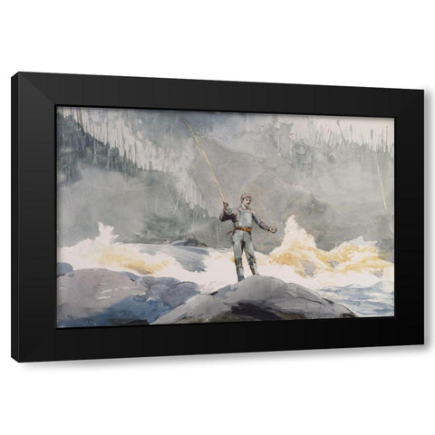 Casting Black Modern Wood Framed Art Print with Double Matting by Homer, Winslow