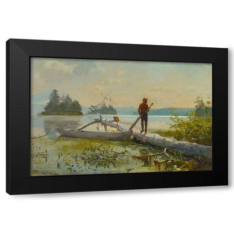 The Trapper Black Modern Wood Framed Art Print with Double Matting by Homer, Winslow